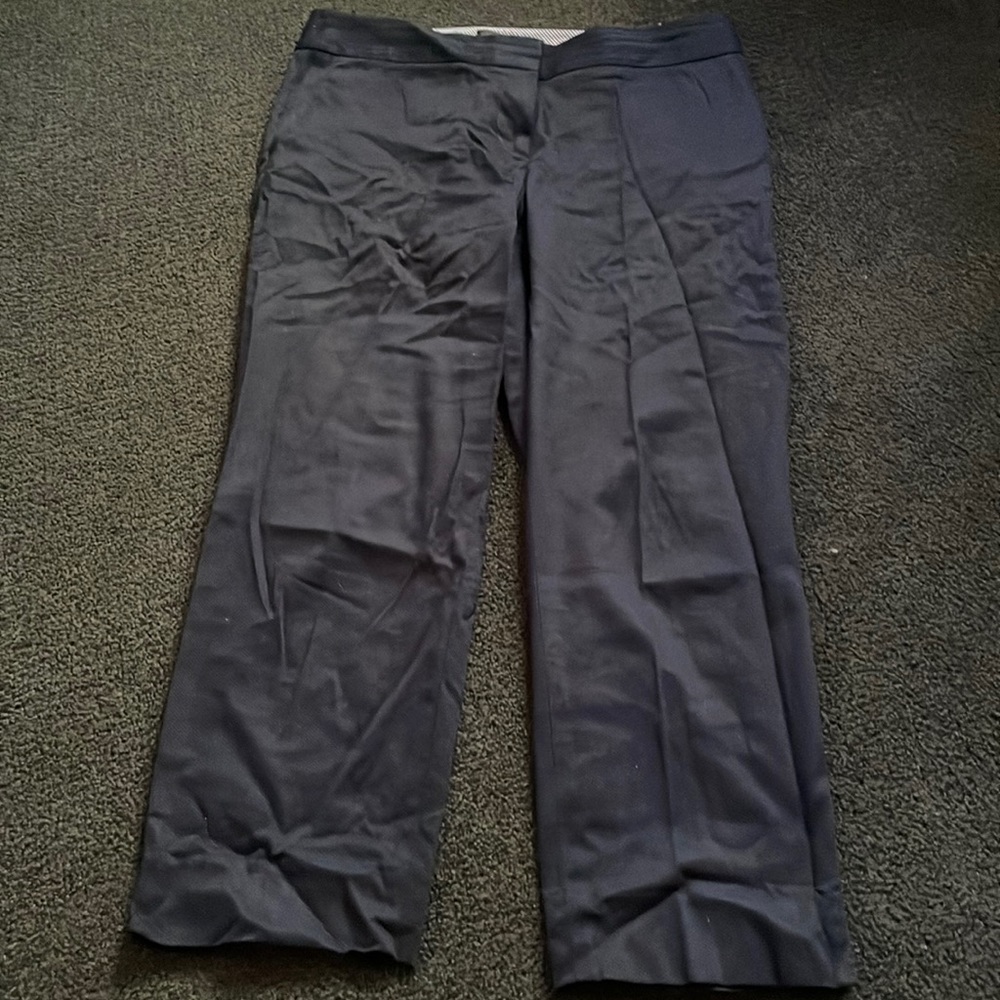 Talbots SZ 10 Slim Crop Navy Blue Pant